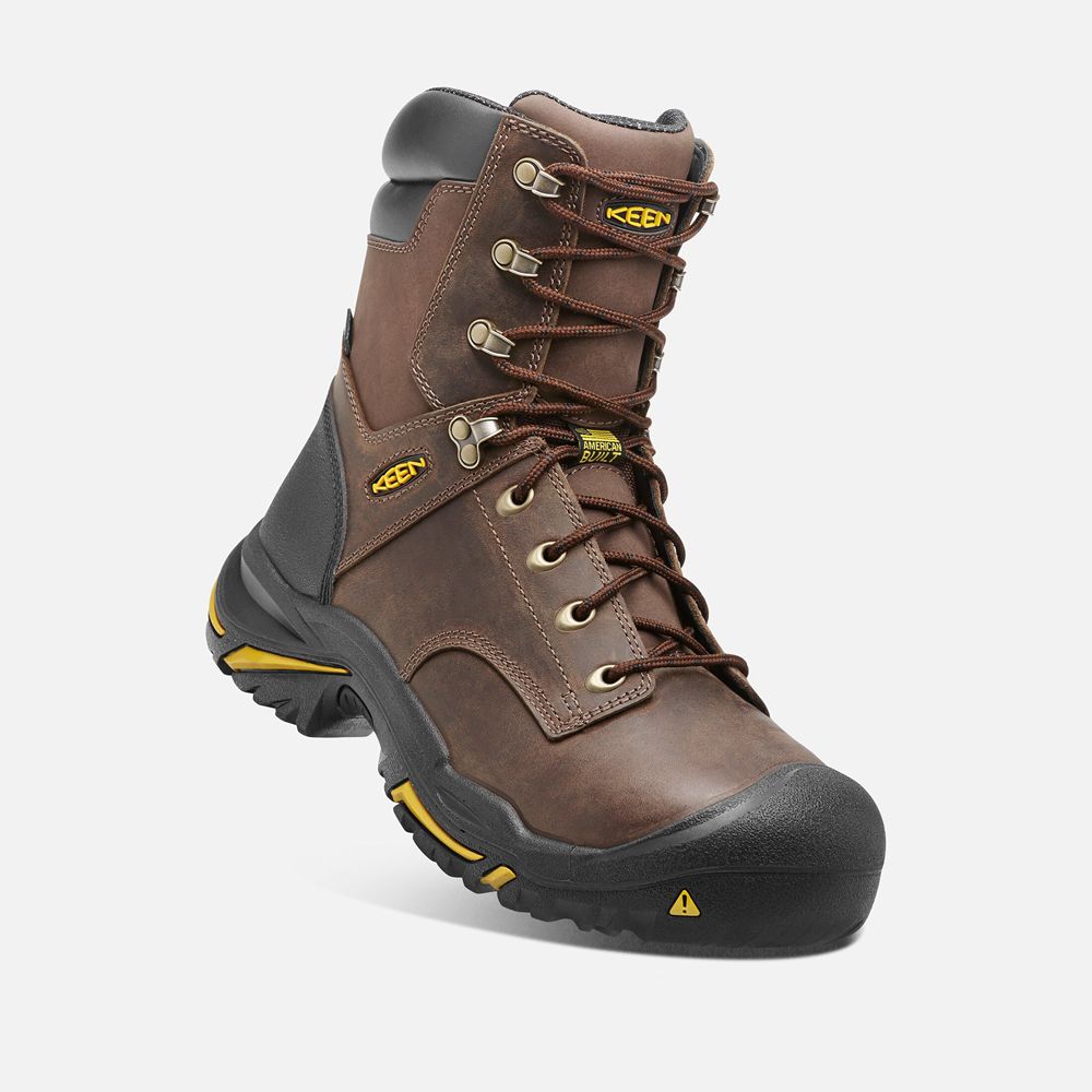 Keen Trekking Bot Erkek Kahverengi - Mt Vernon 8\" (Steel Toe) - Türkiye QCLP71823